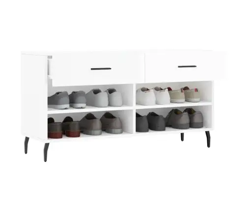 Apavu Skapītis, Spīdīgi Balts, 102X35X55 Cm, Inženierijas Koks Vidaxl