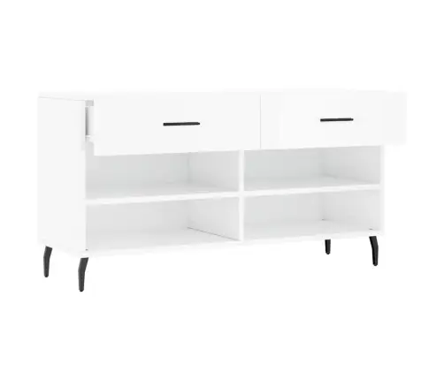 Apavu Skapītis, Spīdīgi Balts, 102X35X55 Cm, Inženierijas Koks Vidaxl