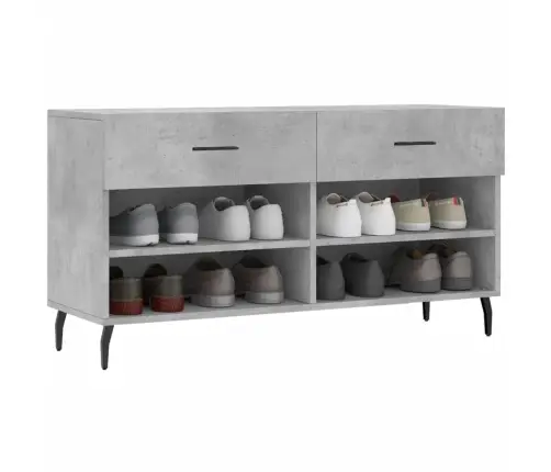 Apavu Skapītis, Betona Pelēks, 102X35X55 Cm, Inženierijas Koks Vidaxl