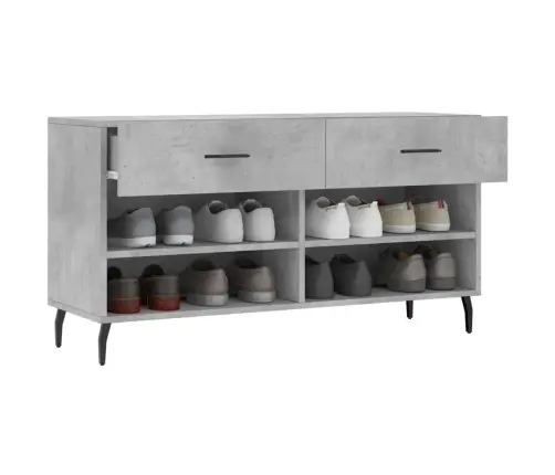 Apavu Skapītis, Betona Pelēks, 102X35X55 Cm, Inženierijas Koks Vidaxl