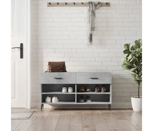 Apavu Skapītis, Betona Pelēks, 102X35X55 Cm, Inženierijas Koks Vidaxl