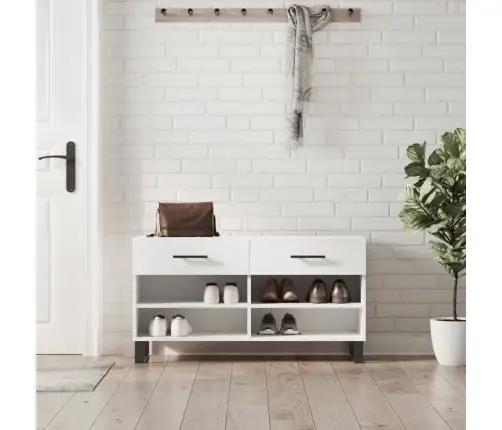 Batų Suoliukas, Baltos Spalvos, 102X35X55cm Apdirbta Mediena