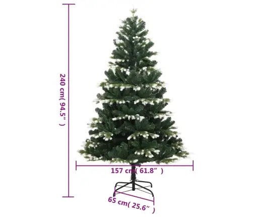 Mākslīgā Ziemassvētku Egle Ar Sniegu, 240 Cm Vidaxl