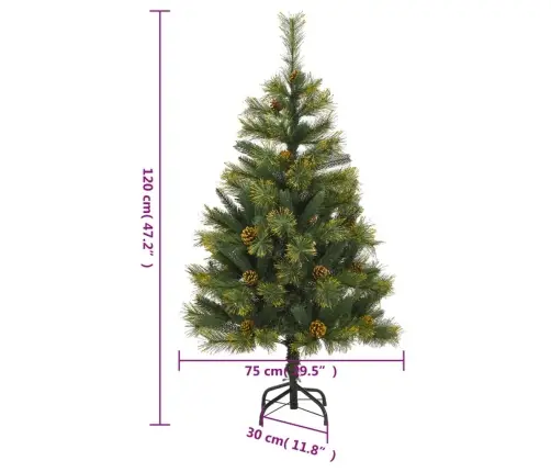 Mākslīgā Ziemassvētku Egle Ar Čiekuriem, 120 Cm Vidaxl Mākslīgā Ziemassvētku Egle Ar Čiekuriem, 120 Cm Vidaxl