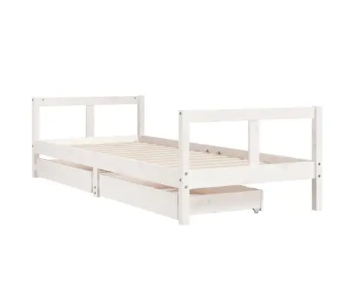 Bērnu Gultas Rāmis Ar Atvilktnēm, 80X200 Cm, Priedes Masīvkoks Vidaxl