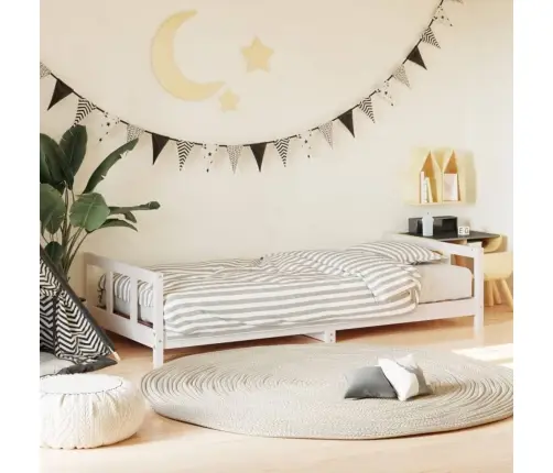 Bērnu Gultas Rāmis, Balts, 90X200 Cm, Priedes Masīvkoks Vidaxl