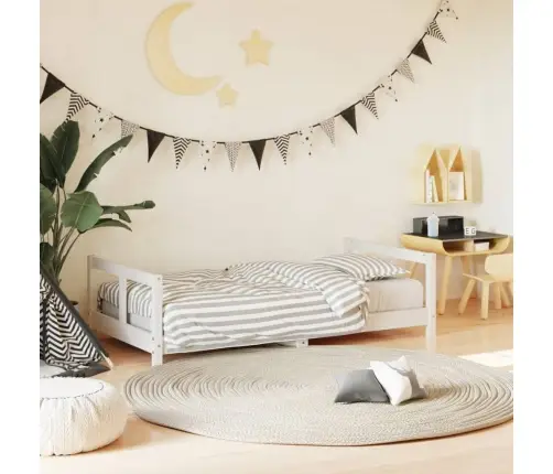 Bērnu Gultas Rāmis, Balts, 80X160 Cm, Priedes Masīvkoks Vidaxl