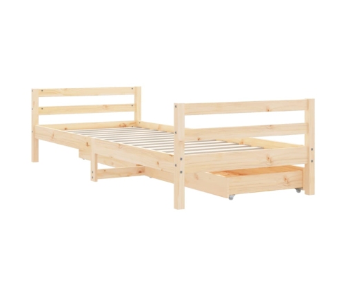 Bērnu Gultas Rāmis Ar Atvilktnēm, 80X200 Cm, Priedes Masīvkoks Vidaxl