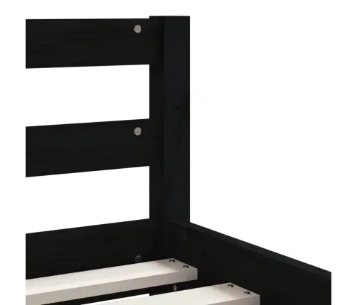 Bērnu Gultas Rāmis Ar Atvilktnēm, Melns, Priedes Masīvkoks Vidaxl