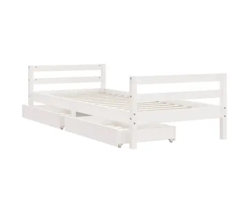 Lastevoodi Raam Sahtlitega, Valge, 90 X 200 cm Männipuit Lastevoodi Raam Sahtlitega, Valge, 90 X 200 cm Männipuit