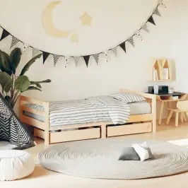 Lastevoodi Raam Sahtlitega, 80 X 160 cm Männipuit