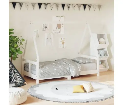 Bērnu Gultas Rāmis, Balts, 80X160 Cm, Priedes Masīvkoks Vidaxl