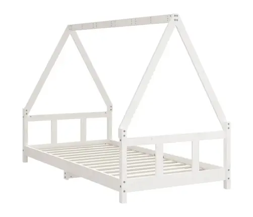 Bērnu Gultas Rāmis, Balts, 90X190 Cm, Priedes Masīvkoks Vidaxl
