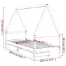 Bērnu Gultas Rāmis Ar Atvilktnēm, 80X200 Cm, Priedes Masīvkoks Vidaxl