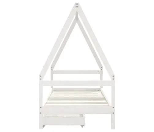 Vaikiškos Lovos Rėmas Su Stalčiais, Baltas, 90X200cm Pušis