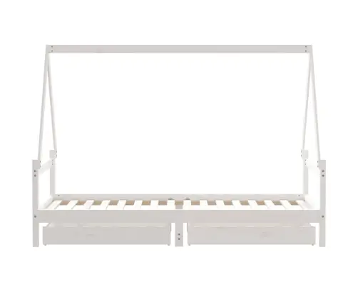 Vaikiškos Lovos Rėmas Su Stalčiais, Baltas, 90X200cm Pušis