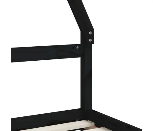 Bērnu Gultas Rāmis Ar Atvilktnēm, Melns, Priedes Masīvkoks Vidaxl