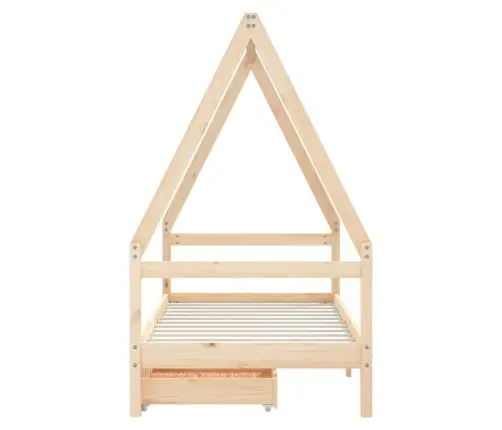 Bērnu Gultas Rāmis Ar Atvilktnēm, 80X160 Cm, Priedes Masīvkoks Vidaxl