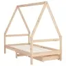 Bērnu Gultas Rāmis Ar Atvilktnēm, 80X160 Cm, Priedes Masīvkoks Vidaxl