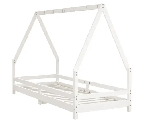 Bērnu Gultas Rāmis, Balts, 80X200 Cm, Priedes Masīvkoks Vidaxl