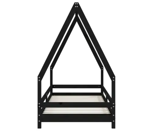 Vaikiškos Lovos Rėmas, Juodas, 80X200cm Pušies Masyvas