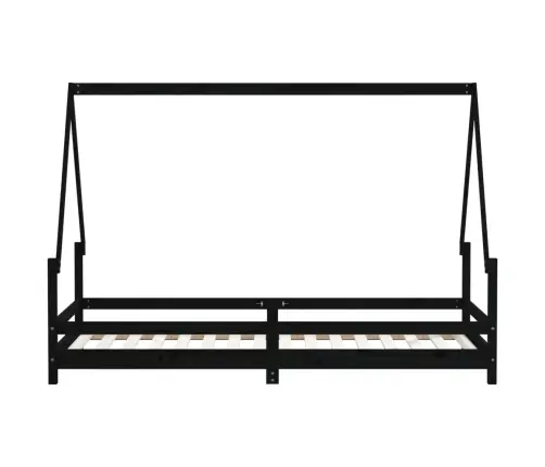 Vaikiškos Lovos Rėmas, Juodas, 80X200cm Pušies Masyvas