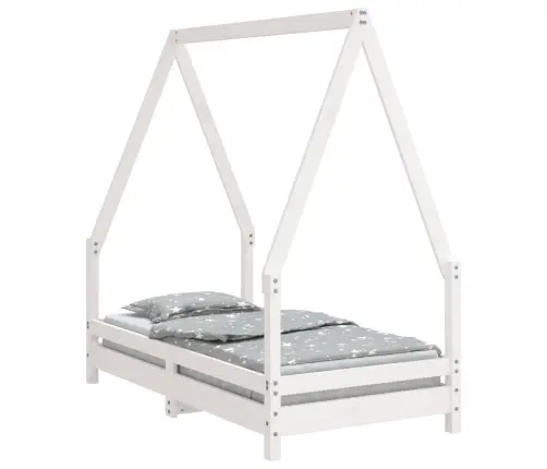 Bērnu Gultas Rāmis, Priedes Masīvkoks, 70X140 Cm, Balts  Vidaxl