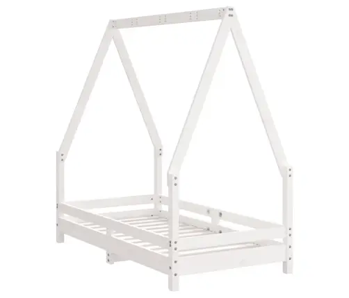 Bērnu Gultas Rāmis, Priedes Masīvkoks, 70X140 Cm, Balts  Vidaxl