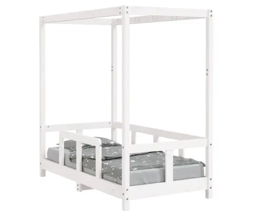 Bērnu Gultas Rāmis, Priedes Masīvkoks, 70X140 Cm, Balts Vidaxl