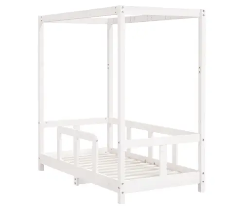 Bērnu Gultas Rāmis, Priedes Masīvkoks, 70X140 Cm, Balts Vidaxl