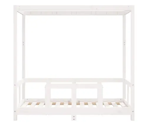 Bērnu Gultas Rāmis, Priedes Masīvkoks, 70X140 Cm, Balts Vidaxl