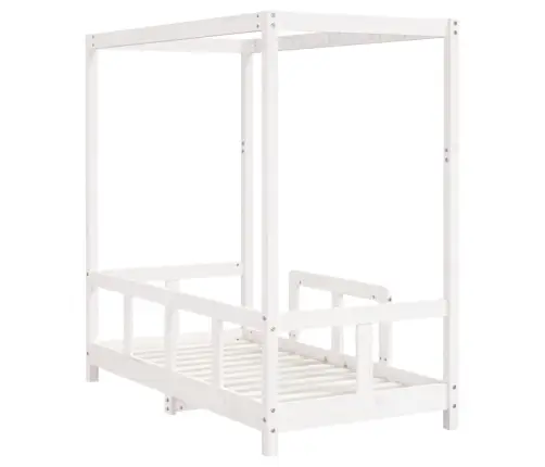 Bērnu Gultas Rāmis, Priedes Masīvkoks, 70X140 Cm, Balts Vidaxl