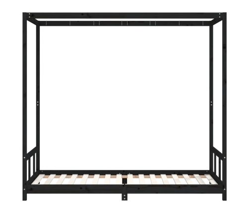 Bērnu Gultas Rāmis, Melns, 90X200 Cm, Priedes Masīvkoks Vidaxl
