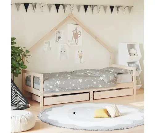 Lastevoodi Raam Sahtlitega, 80 X 200 cm Männipuit