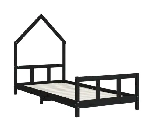 Bērnu Gultas Rāmis, Melns, 90X190 Cm, Priedes Masīvkoks Vidaxl Bērnu Gultas Rāmis, Melns, 90X190 Cm, Priedes Masīvkoks Vidaxl