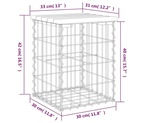 Gabioonpink, 33 X 31 X 42 cm Männipuit