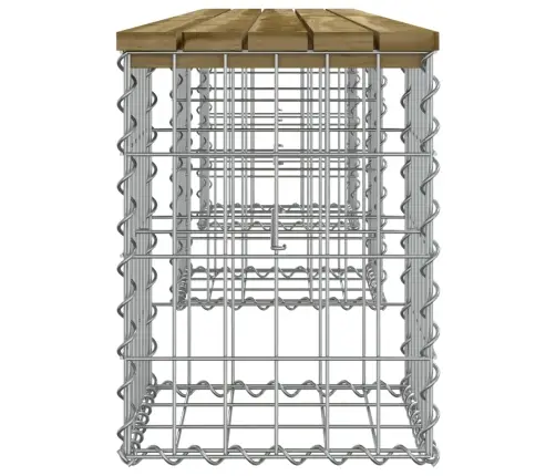 Dārza Sols, Gabiona Dizains, 203X31X42 Cm, Priedes Koks Vidaxl