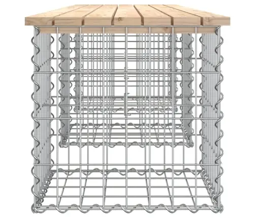 Dārza Sols, Gabiona Dizains, 203X44X42 Cm, Priedes Masīvkoks Vidaxl