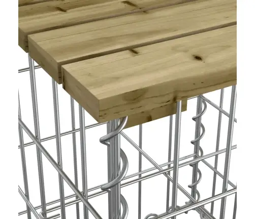 Dārza Sols, Gabiona Dizains, 103X31,5X42 Cm, Priedes Koks Vidaxl