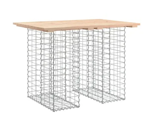 Sodo Stalas, Gabiono Dizainas, 100X70X72 cm Pušies Masyvas