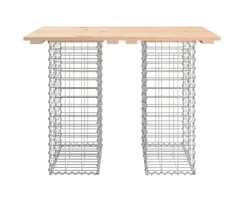 Sodo Stalas, Gabiono Dizainas, 100X70X72 cm Pušies Masyvas