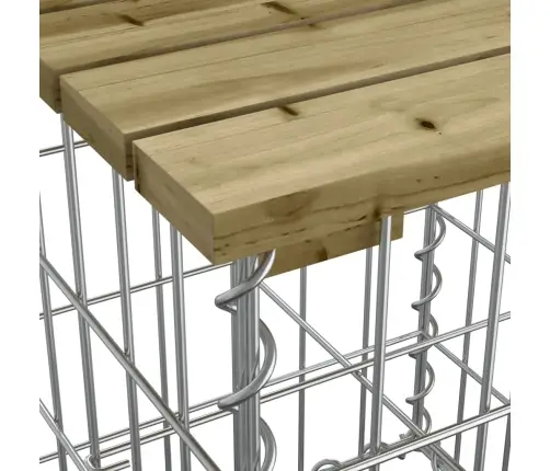 Sodo Stalas, Gabionų Dizainas, 100X102X72 cm Impregnuota Pušies Mediena