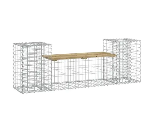 Dārza Sols, Gabiona Dizains, 183X41X60,5 Cm, Priedes Koks Vidaxl