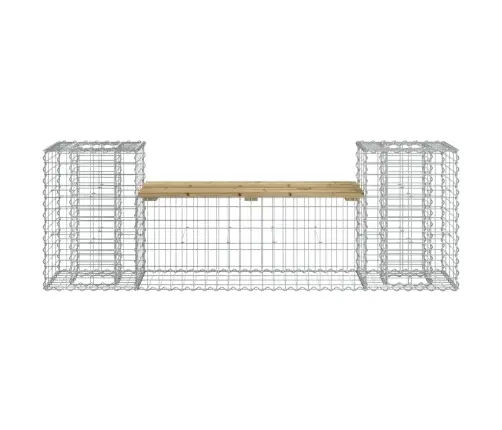 Dārza Sols, Gabiona Dizains, 183X41X60,5 Cm, Priedes Koks Vidaxl