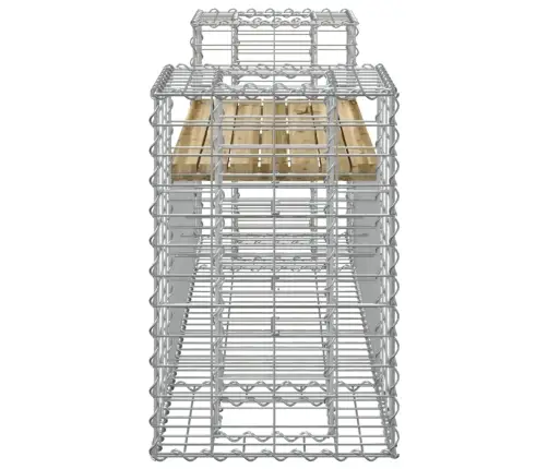 Dārza Sols, Gabiona Dizains, 183X41X60,5 Cm, Priedes Koks Vidaxl