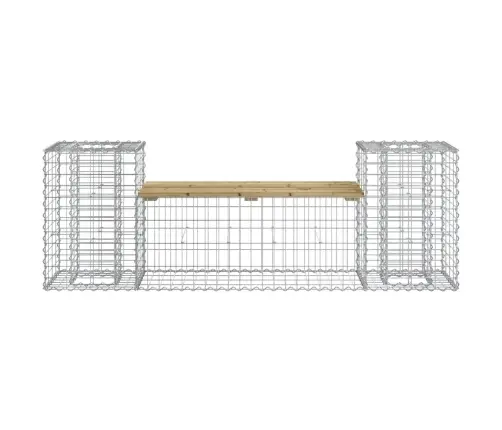 Dārza Sols, Gabiona Dizains, 183X41X60,5 Cm, Priedes Koks Vidaxl