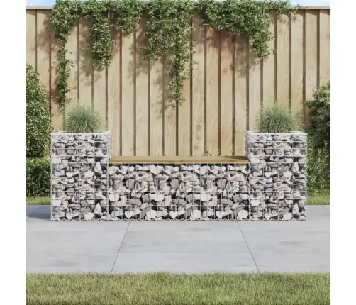 Dārza Sols, Gabiona Dizains, 183X41X60,5 Cm, Priedes Koks Vidaxl