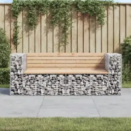 Dārza Sols, Gabiona Dizains, 184X71X65,5 Cm, Priedes Masīvkoks Vidaxl