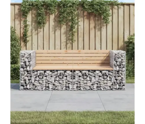 Dārza Sols, Gabiona Dizains, 184X71X65,5 Cm, Priedes Masīvkoks Vidaxl