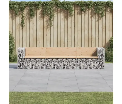 Sodo Suoliukas, 287X71X65,5cm Pušies Masyvas, Gabiono Dizaino